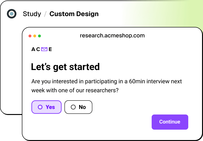 Setup new study with Ethnio