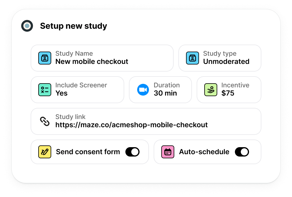 Setup new study with Ethnio