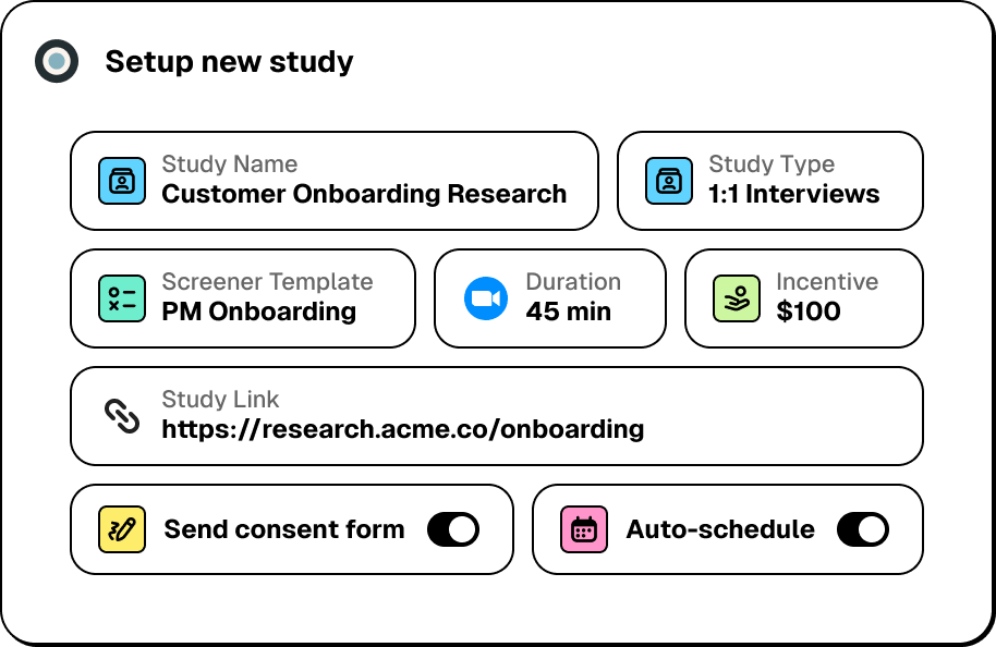 Setup new study with Ethnio