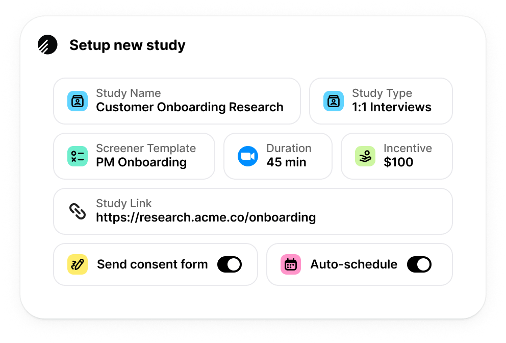 Setup new study with Ethnio